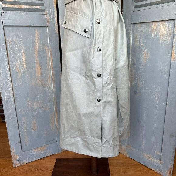 Isabel Marant Tatiana Belted Canvas Trench Coat With Vest Mushroom US 2-4 - Picture 8 of 17